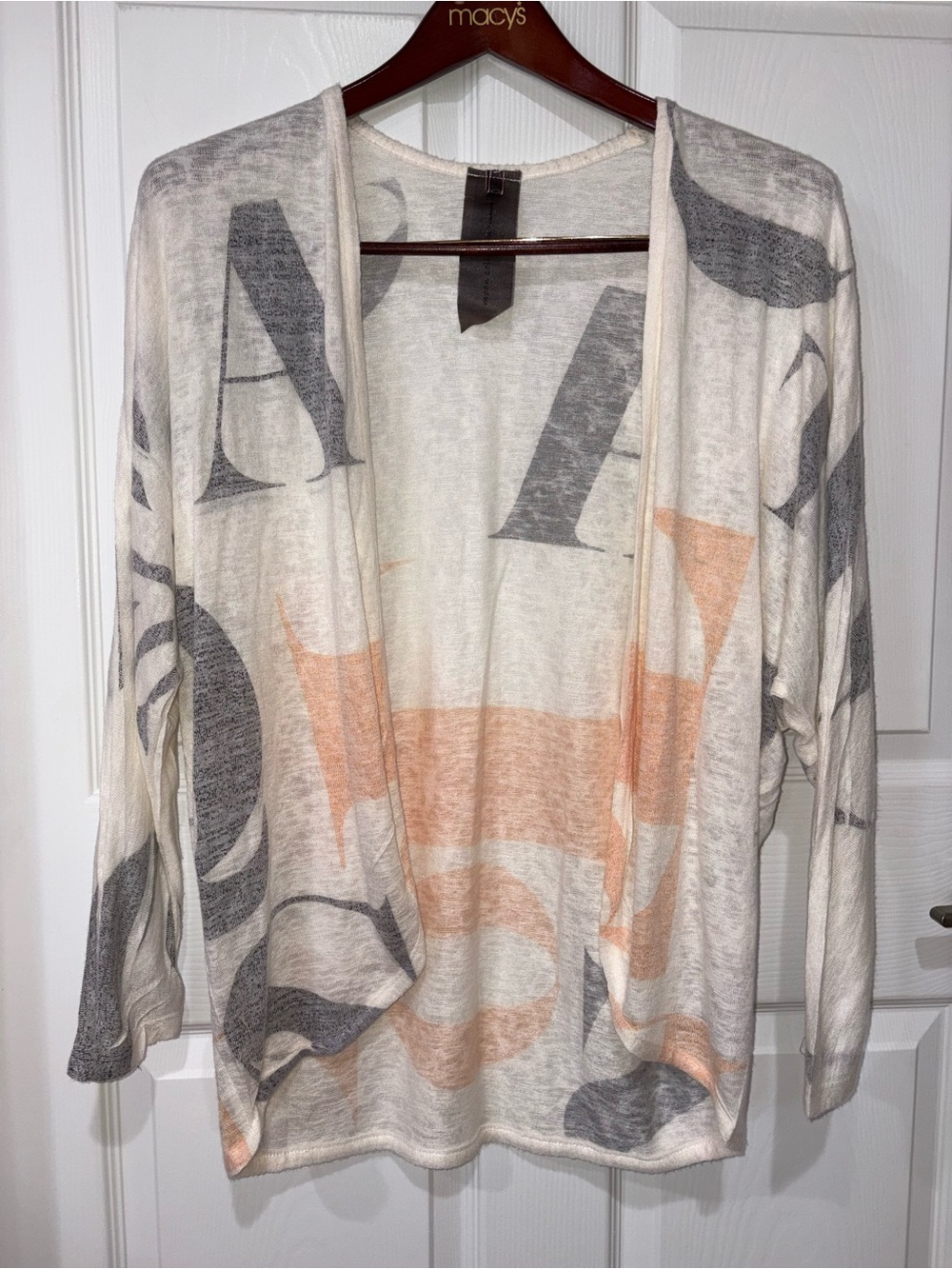 Moon Collection Open Cardigan Size M Lightweight Print Boho Layering Piece